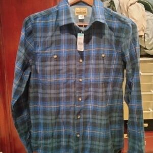 Sears Men's Casual Blue Checkered Shirt